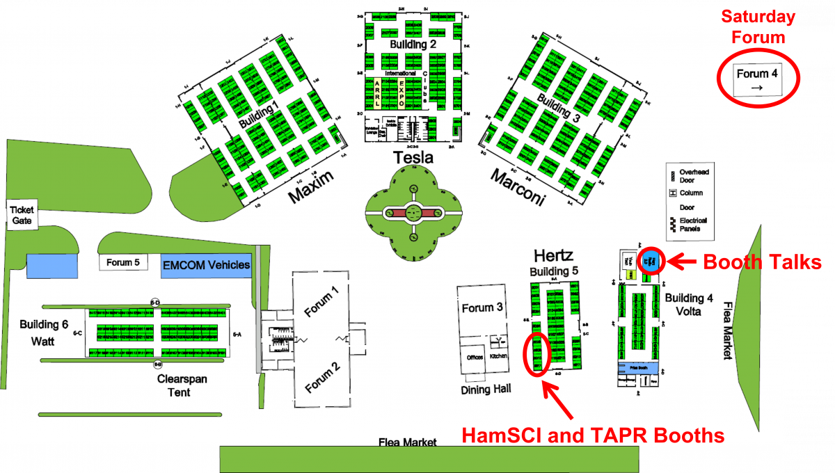 Map of HamSCI Activities at Hamvention 2022